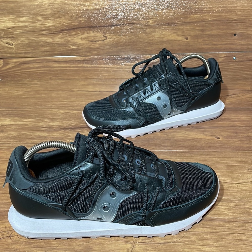 Saucony Black Athletic Sneakers with White Midsole